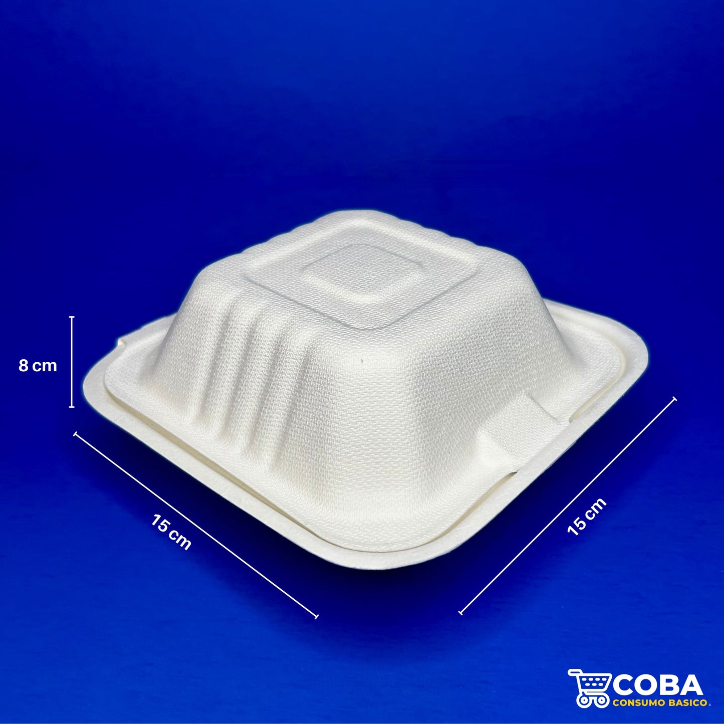 Contenedor hamburguesero biodegradable de caña de azúcar 6X6"