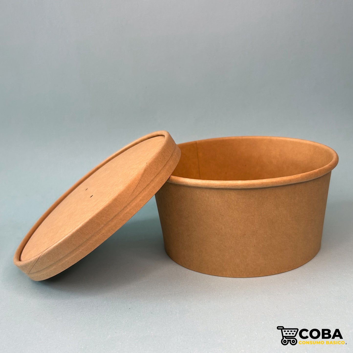 Tazón biodegradable kraft con tapa 44 oz
