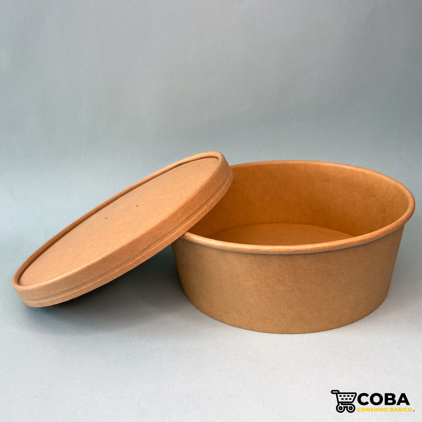 Tazón biodegradable kraft con tapa 32 oz
