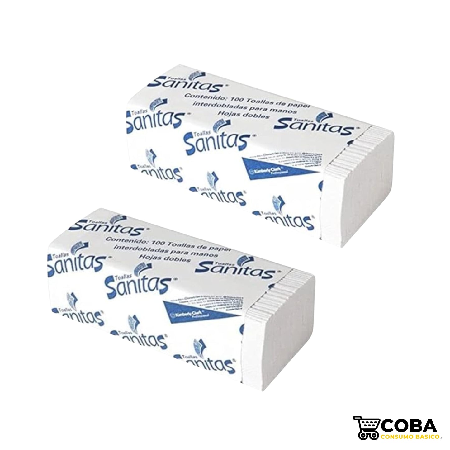 Toallas interdobladas Sanitas con 20 paquetes