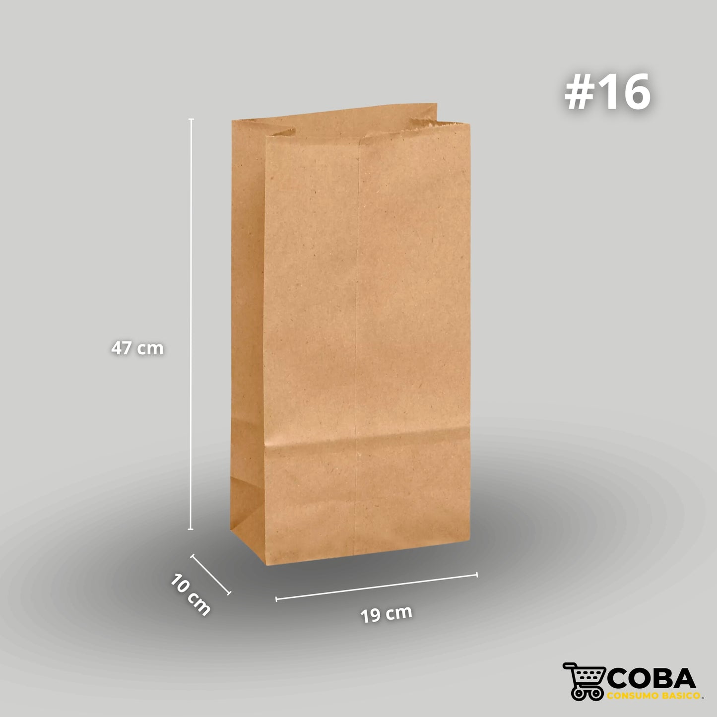 Bolsa biodegradable de papel #16 con 100 piezas
