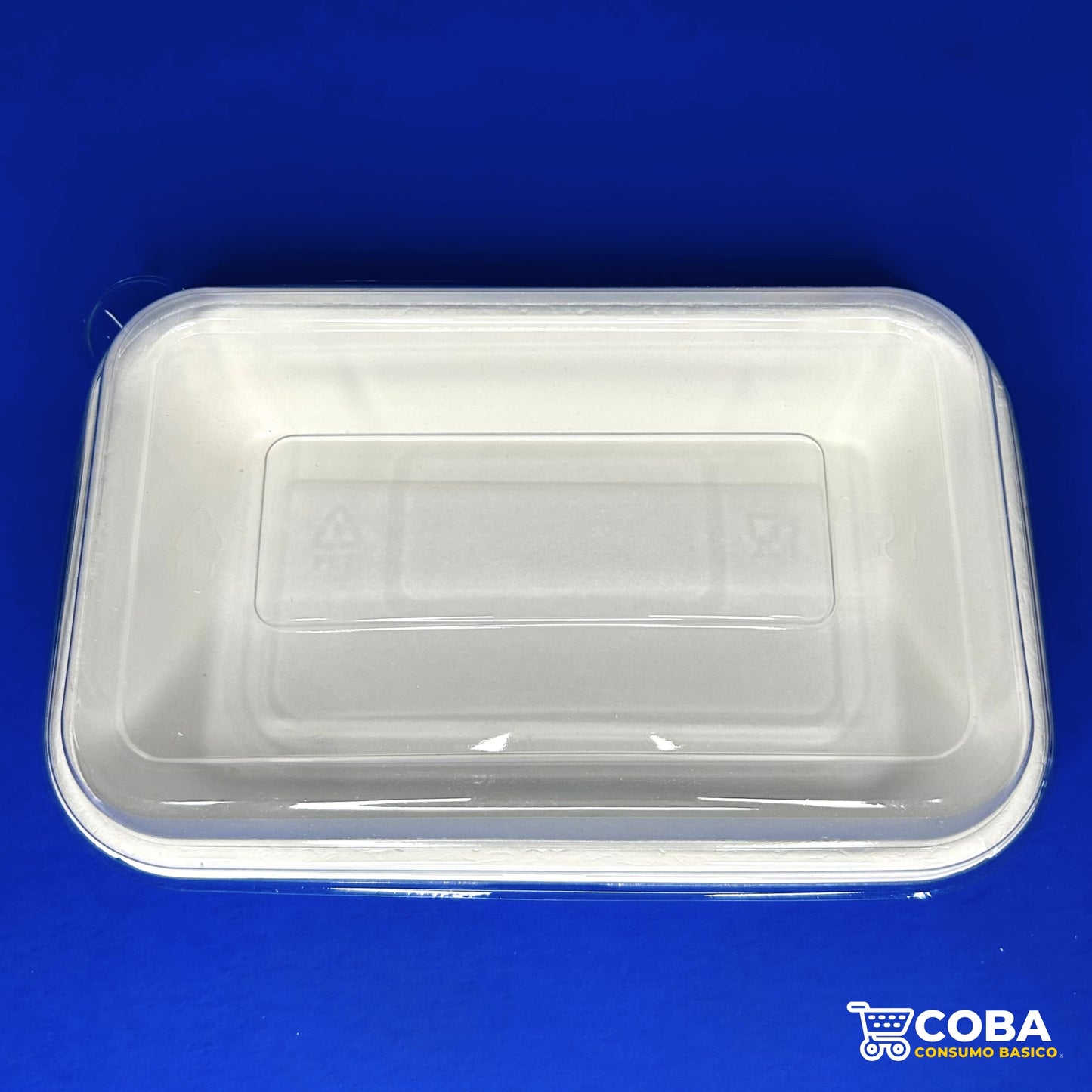 Contenedor de caña de azúcar rectangular de 24 oz con tapa