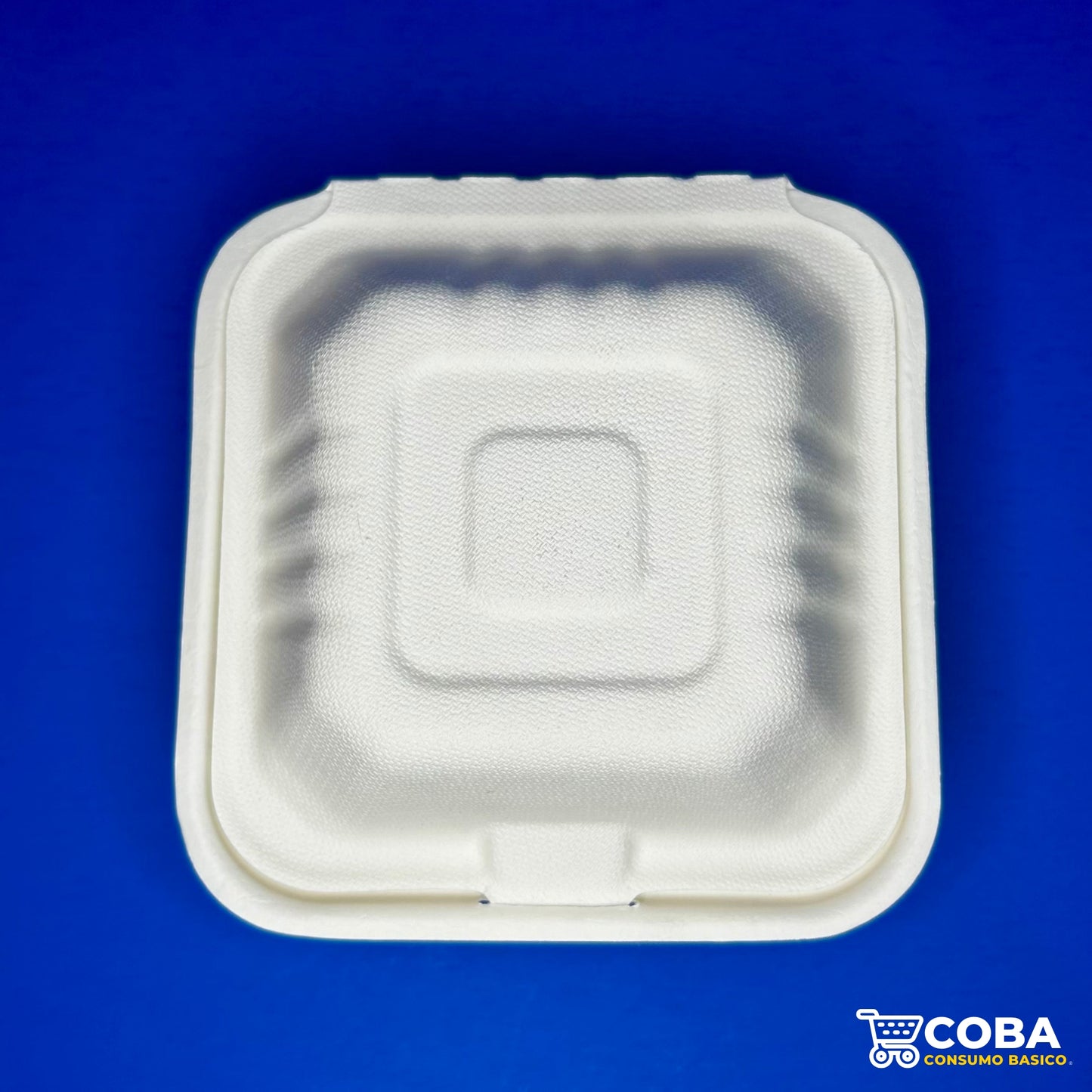 Contenedor hamburguesero biodegradable de caña de azúcar 6X6"