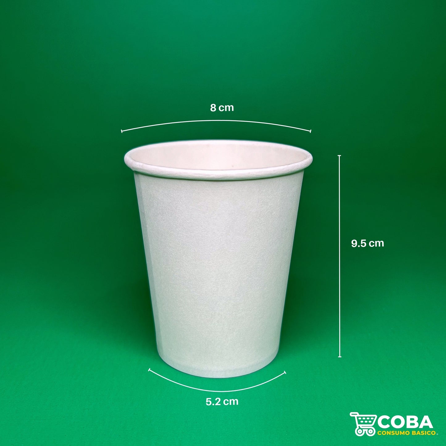 Vaso biodegradable de papel 8 oz.