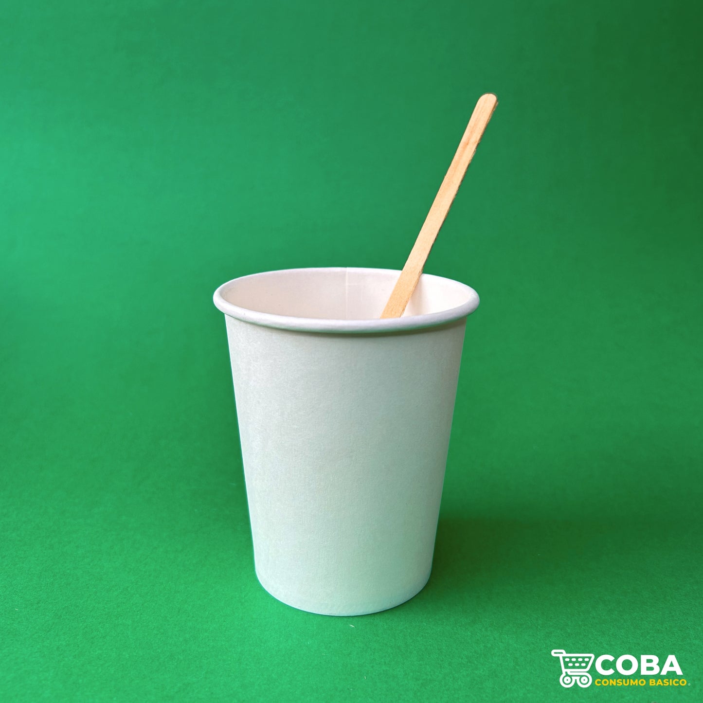 Agitador biodegradable de madera para bebida caliente.