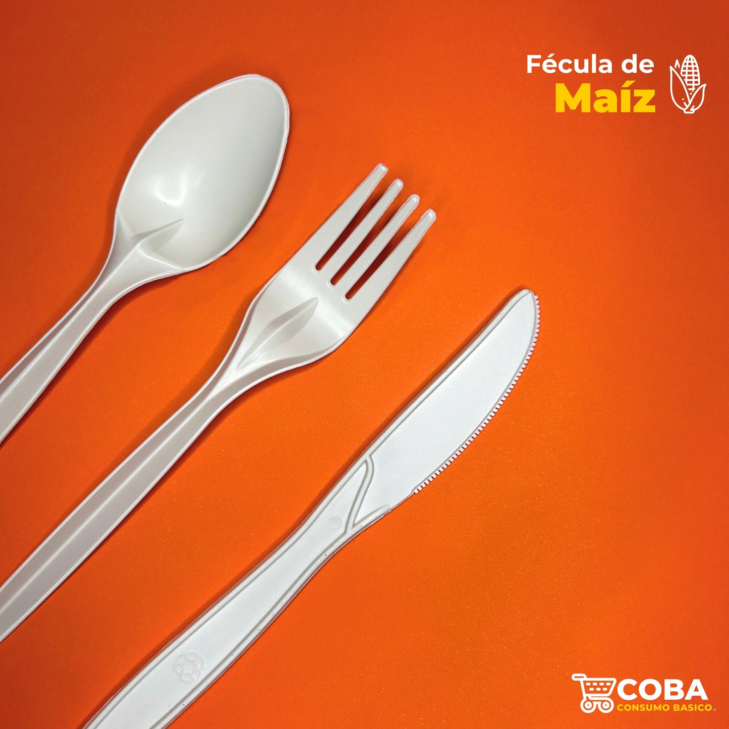 Tenedor de 7" biodegradable de fécula de maíz