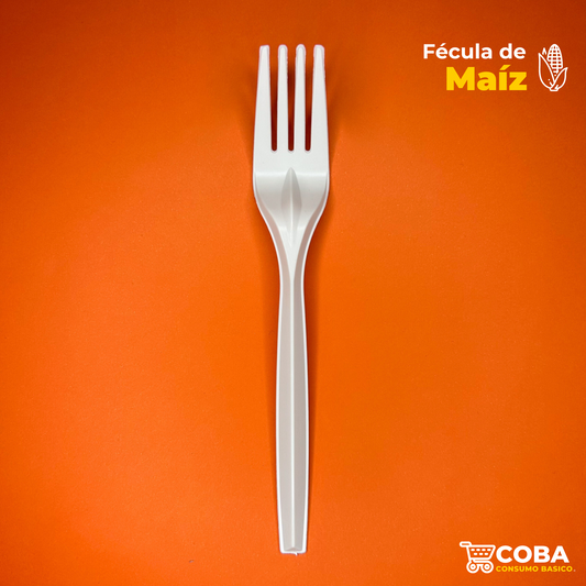 Tenedor de 7" biodegradable de fécula de maíz