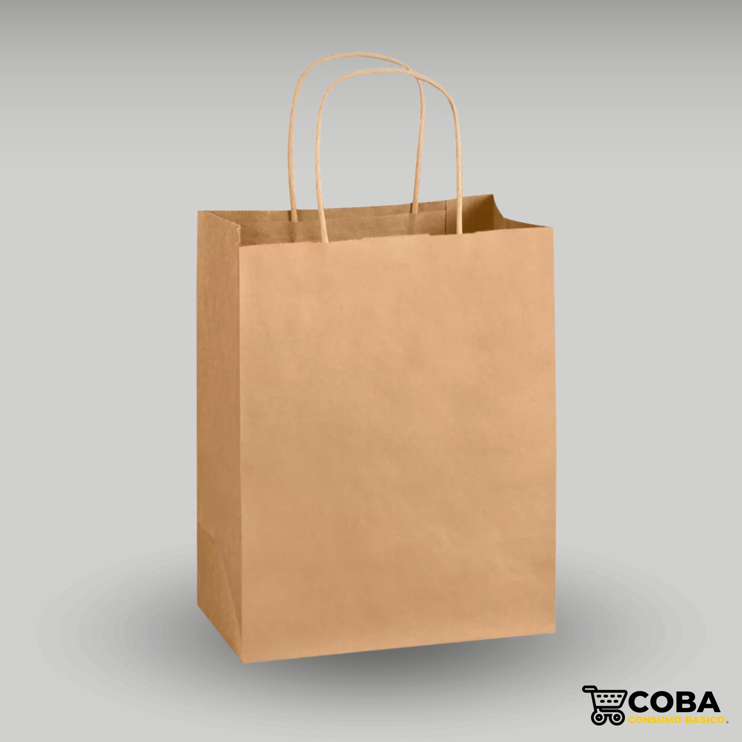 Bolsa biodegradable de papel Kraft con asa (37*18*30)