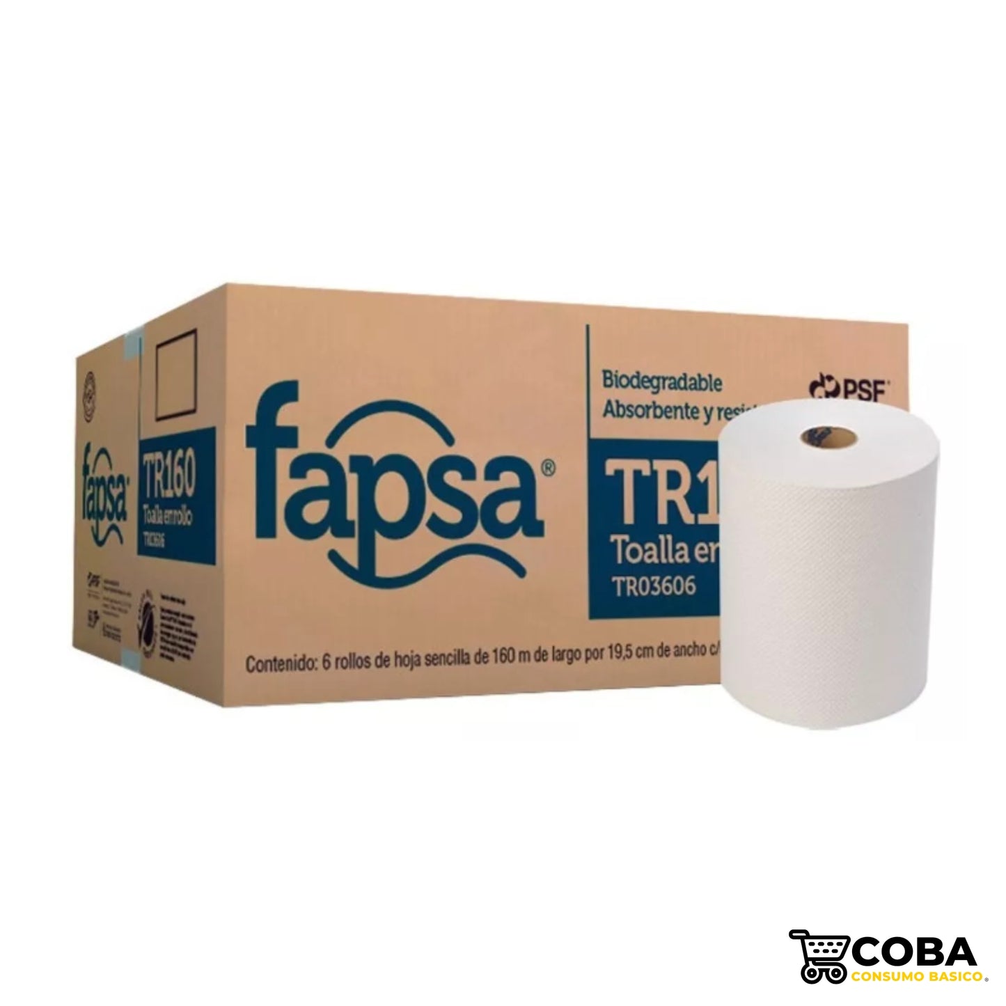 Toalla en Rollo Fapsa - 160 Mt con 6 Rollos