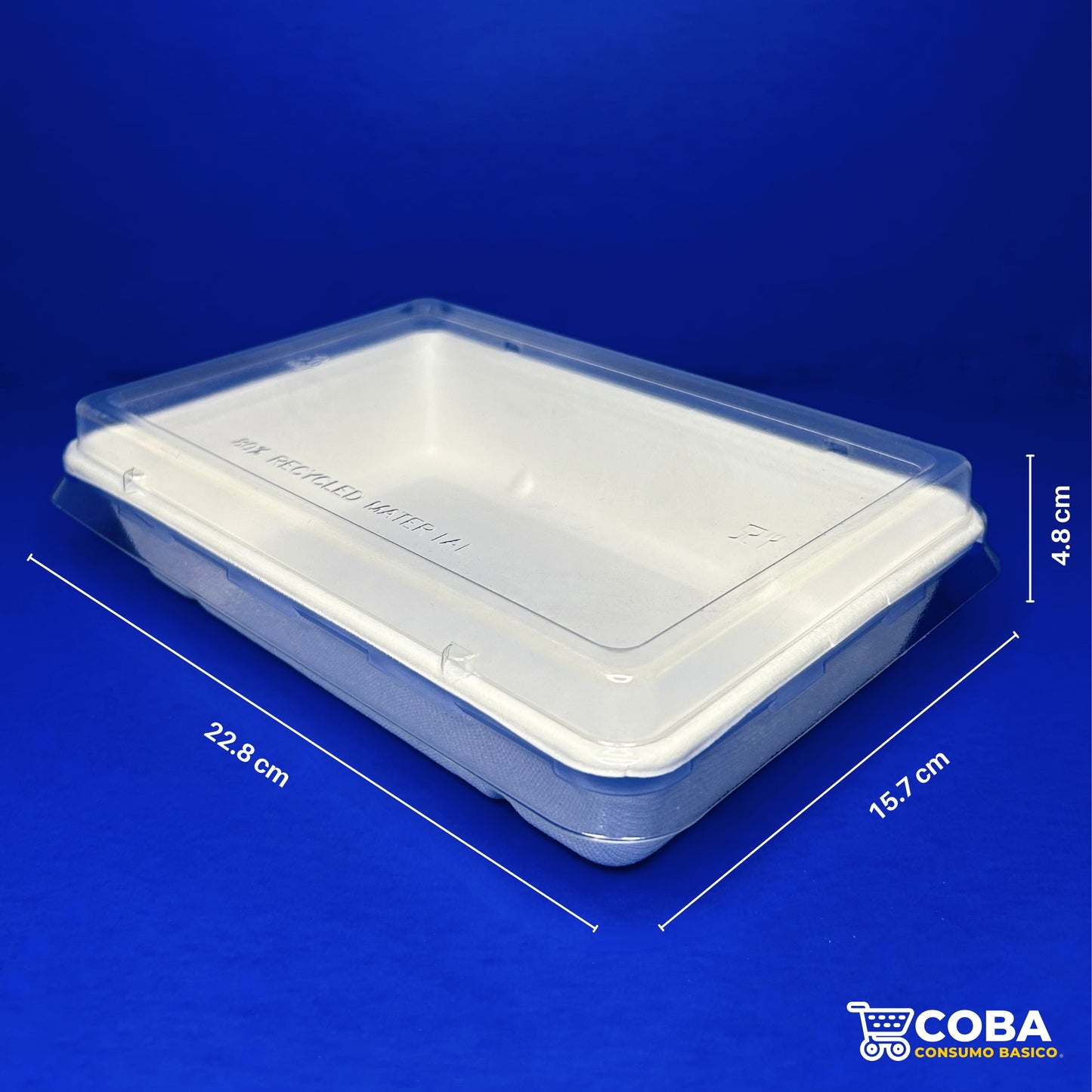 Contenedor de caña de azúcar rectangular de 28 oz con tapa