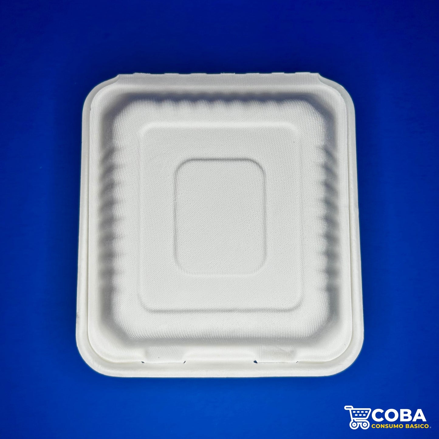 Contenedor de comida biodegradable de caña de azúcar 8X8" c/división