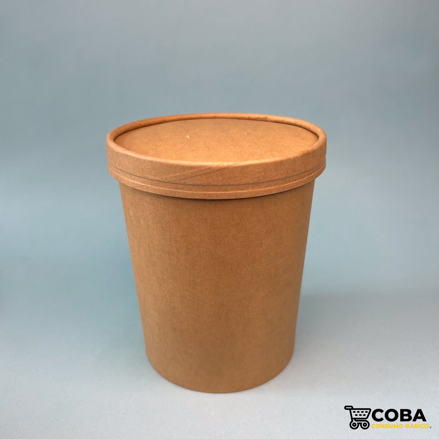 Vaso contenedor kraft con tapa biodegradable 32 oz